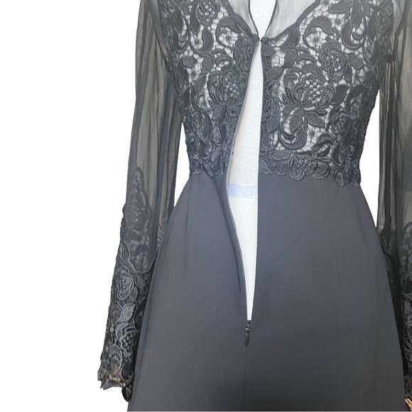 Jill Stuart Illusion Lace Black Dress Size 4 - Picture 8 of 12